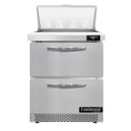 image of Continental Refrigerator D27N8-FB-D 27" One Section Sandwich / Salad Prep Table w/ 2 Drawers, 8 Pans