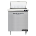 image of Continental Refrigerator D27N8 27" One Section Sandwich / Salad Prep Table w/ 1 Door, 8 Pans
