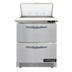image of Continental Refrigerator D27N8C-FB-D 27" One Section Sandwich / Salad Prep Table w/ 2 Drawers, 8 Pans