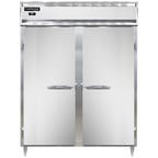 image of Continental Refrigerator D2REN 57" Two Section Reach-In Refrigerator w/ 2 Solid Doors, Stainless Steel Front Aluminum Exterior, 52 cu. ft.