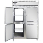 image of Continental Refrigerator D2RNSAPTHD 52" Two Section Pass-Thru Refrigerator w/ 8 Half Solid Doors, Stainless Steel Exterior, 50 cu. ft.