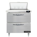 image of Continental Refrigerator D32N8-D 32" One Section Sandwich / Salad Prep Table w/ 2 Drawers, 8 Pans