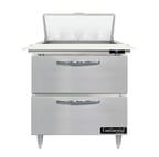image of Continental Refrigerator D32N8C-D 32" One Section Sandwich / Salad Prep Table w/ 2 Drawers, 8 Pans