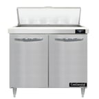 image of Continental Refrigerator D36N10 36" Two Section Sandwich / Salad Prep Table w/ 2 Door, 10 Pans