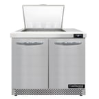 image of Continental Refrigerator D36N12M-FB 36" Mega Top Sandwich Prep Table w/ 2 Doors, 12 pans