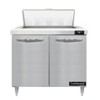 image of Continental Refrigerator D36N8 36" Two Section Sandwich / Salad Prep Table w/ 2 Door, 8 Pans