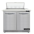 image of Continental Refrigerator D36N8C-FB 36" Two Section Sandwich / Salad Prep Table w/ 2 Door, 8 Pans