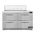 image of Continental Refrigerator D48N10-FB-D 48" Two Section Sandwich/Salad Prep Table w/ 4 Drawers, 10 Pans