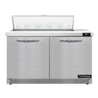 image of Continental Refrigerator D48N10-FB 48" Two Section Sandwich / Salad Prep Table w/ 2 Doors, 10 Pans