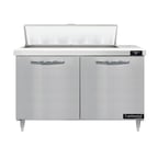 image of Continental Refrigerator D48N10 48" Two Section Sandwich / Salad Prep Table w/ 2 Doors, 10 Pans