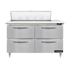 image of Continental Refrigerator D48N10C-D 48" Two Section Sandwich/Salad Prep Table w/ 4 Drawers, 10 Pans
