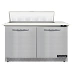 image of Continental Refrigerator D48N10C-FB 48" Two Section Sandwich / Salad Prep Table w/ 2 Doors, 10 Pans