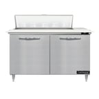 image of Continental Refrigerator D48N10C 48" Two Section Sandwich / Salad Prep Table w/ 2 Doors, 10 Pans
