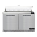 image of Continental Refrigerator D48N12-FB 48" Two Section Sandwich / Salad Prep Table w/ 2 Doors, 12 Pans