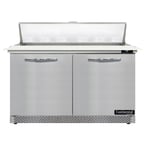 image of Continental Refrigerator D48N12C-FB 48" Two Section Sandwich / Salad Prep Table w/ 2 Doors, 12 Pans