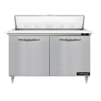 image of Continental Refrigerator D48N12C 48" Two Section Sandwich / Salad Prep Table w/ 2 Doors, 12 Pans