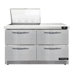 image of Continental Refrigerator D48N12M-FB-D 48" Mega Top Sandwich Prep Table w/ 4 Drawers, 12 pans
