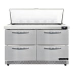 image of Continental Refrigerator D48N18M-FB-D 48" Mega Top Sandwich Prep Table w/ 4 Drawers, 18 pans
