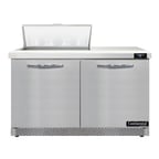 image of Continental Refrigerator D48N8-FB 48" Two Section Sandwich / Salad Prep Table w/ 2 Doors, 8 Pans