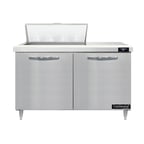 image of Continental Refrigerator D48N8 48" Two Section Sandwich / Salad Prep Table w/ 2 Doors, 8 Pans