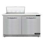 image of Continental Refrigerator D48N8C-FB 48" Two Section Sandwich / Salad Prep Table w/ 2 Doors, 8 Pans