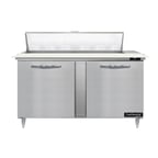image of Continental Refrigerator D60N12C 60" Two Section Sandwich / Salad Prep Table w/ 2 Doors, 12 Pans