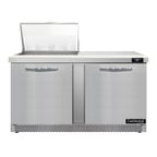 image of Continental Refrigerator D60N12M-FB 60" Mega Top Sandwich Prep Table w/ 2 Doors, 12 pans