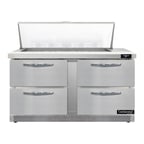 image of Continental Refrigerator D60N18M-FB-D 60" Mega Top Sandwich Prep Table w/ 4 Drawers, 18 pans