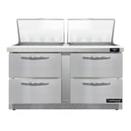 image of Continental Refrigerator D60N24M-FB-D 60" Mega Top Sandwich Prep Table w/ 4 Drawers, 24 pans