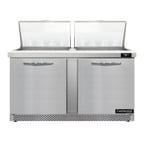 image of Continental Refrigerator D60N24M-FB 60" Mega Top Sandwich Prep Table w/ 2 Doors, 24 pans