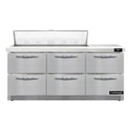 image of Continental Refrigerator D72N12-FB-D 72" Sandwich / Salad Prep Table w/ 6 Drawers, 12 Pans