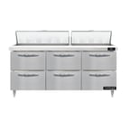 image of Continental Refrigerator D72N18-D 72" Sandwich / Salad Prep Table w/ 6 Drawers, 18 Pans