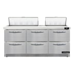 image of Continental Refrigerator D72N18-FB-D 72" Sandwich / Salad Prep Table w/ 6 Drawers, 18 Pans