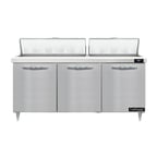 image of Continental Refrigerator D72N18 72" Three Section Sandwich / Salad Prep Table w/ 3 Doors, 18 Pans