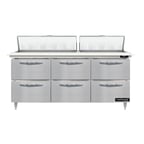 image of Continental Refrigerator D72N18C-D 72" Sandwich / Salad Prep Table w/ 6 Drawers, 18 Pans