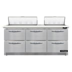 image of Continental Refrigerator D72N18C-FB-D 72" Sandwich / Salad Prep Table w/ 6 Drawers, 18 Pans