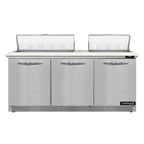 image of Continental Refrigerator D72N18C-FB 72" Sandwich / Salad Prep Table w/ 3 Doors, 18 Pans