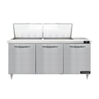 image of Continental Refrigerator D72N24M 72" Mega Top Sandwich Prep Table w/ 3 Doors, 24 pans