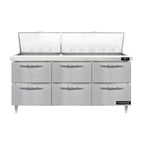 image of Continental Refrigerator D72N30M-D 72" Mega Top Sandwich Prep Table w/ 6 Drawers, 30 pans