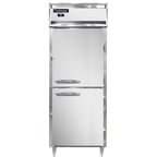 image of Continental Refrigerator D1RESNSAHD 28" One Section Reach-In Refrigerator w/ 2 Half Solid Doors, Stainless Steel Exterior, 18 cu. ft.