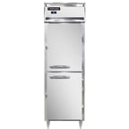 image of Continental Refrigerator D1RSNSAHD 26" One Section Reach-In Refrigerator w/ 2 Half Solid Doors, Stainless Steel Exterior, 16 cu. ft.