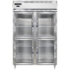image of Continental Refrigerator D2FNSAGDHD 52" Two Section Reach-In Freezer w/ 4 Half Glass Doors, Stainless Steel Exterior, 50 cu. ft.