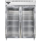 image of Continental Refrigerator  D2FENSSGD 57" Two Section Reach-In Freezer w/ 2 Glass Doors, All Stainless Steel, 52 cu. ft.