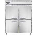 image of Continental Refrigerator D2FENSSPTHD 57" Two Section Pass-Thru Freezer w/ 8 Half Solid Doors, All Stainless Steel, 52 cu. ft.