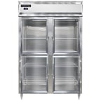 image of Continental Refrigerator D2FSNSAGDHD 52" Two Section Reach-In Freezer w/ 4 Half Glass Doors, Stainless Steel Exterior, 32 cu. ft.
