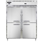 image of Continental Refrigerator D2RFENSAHD 57" 2-Section Reach-In Refrigerator/Freezer Combo w/ 4 Half Solid Doors