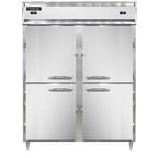 image of Continental Refrigerator D2RFESNSSHD 57" 2-Section Reach-In Refrigerator/Freezer Combo w/ 4 Half Solid Doors