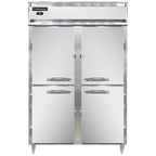 image of Continental Refrigerator D2RSNSAHD 52" Two Section Reach-In Refrigerator w/ 4 Solid Half Doors, Stainless Steel Exterior, 32 cu. ft.