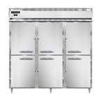 image of Continental Refrigerator DL3F-PT-HD 78" Three Section Pass-Thru Freezer w/ 12 Half Solid Doors, 70 cu. ft.