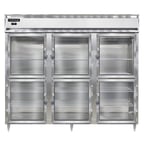 image of Continental Refrigerator DL3FE-GD-HD 85" Three Section Reach-In Freezer w/ 6 Half Glass Doors, 73 cu. ft.